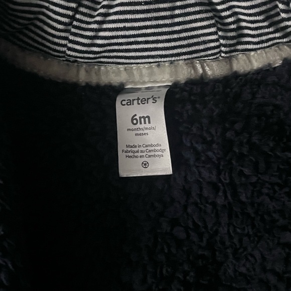 Carter's Fuzzy Black Hooded Footie - Picture 3 of 3